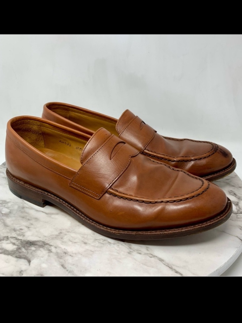 *Flawed J. Crew Ludlow Brown Leather Loafers 10.5 Bench Made Classic Preppy